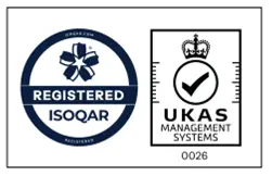 ISOQAR and UKAS logos